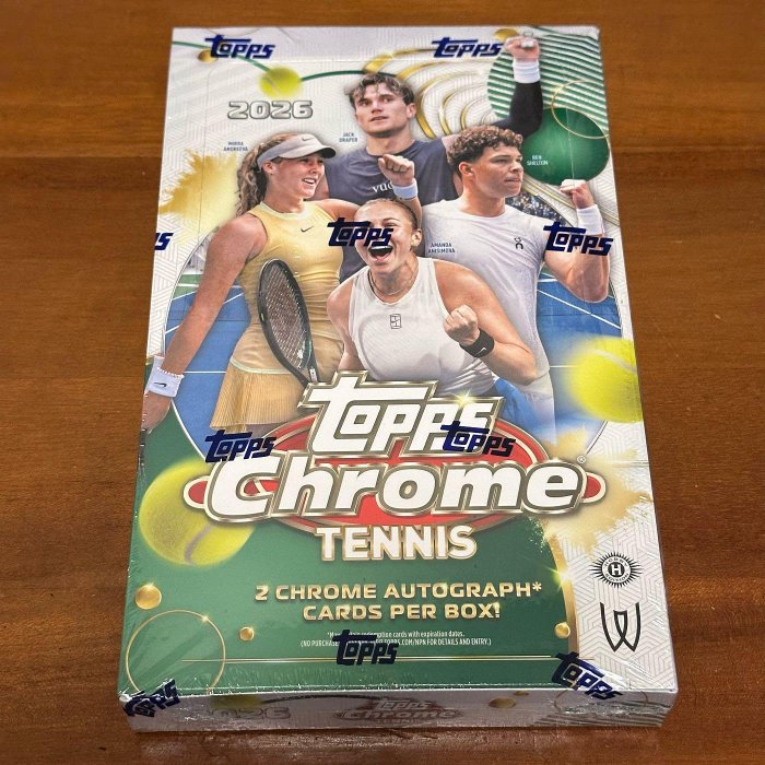 [現貨] 2026 Topps Chrome Tennis Hobby 全新未拆一盒 可拆Nadal Djokovic Alcaraz Fonseca RC簽名