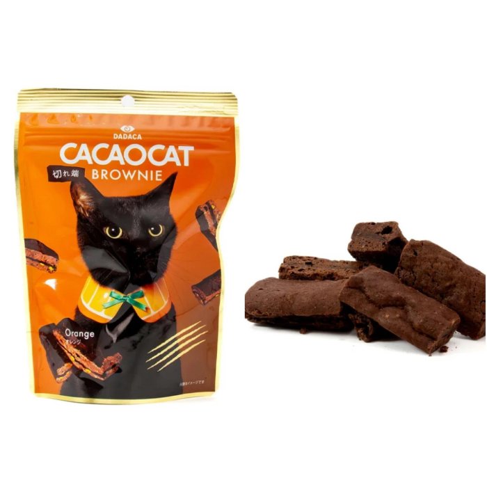 ＊日式雜貨館＊日本 北海道限定 CACAOCAT 布朗尼 黑巧克力 北海道伴手禮 可可貓 巧克力布朗尼 黑貓布朗尼夾心酥 切塊布朗尼 60G