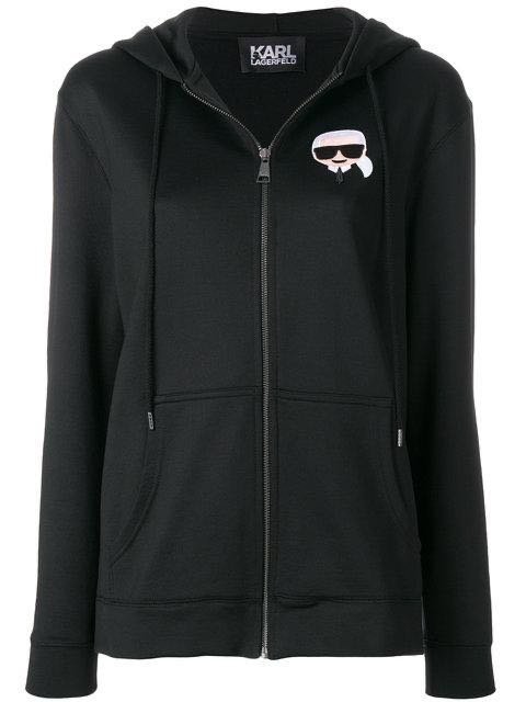 「全新現貨」KARL LAGERFELD 卡爾 老佛爺 Ikonik Emoji 黑色 長袖 女生連帽外套
