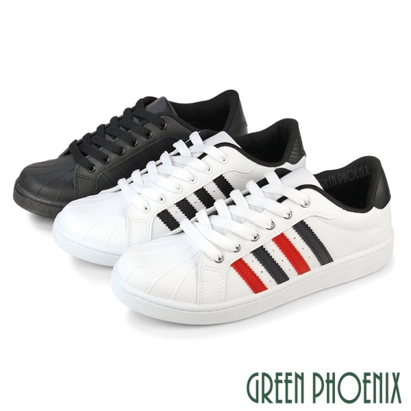 男鞋 小白鞋 板鞋 休閒鞋 貝殼鞋 綁帶 微寬楦 臺灣製【GREEN PHOENIX 波兒德】P-10702