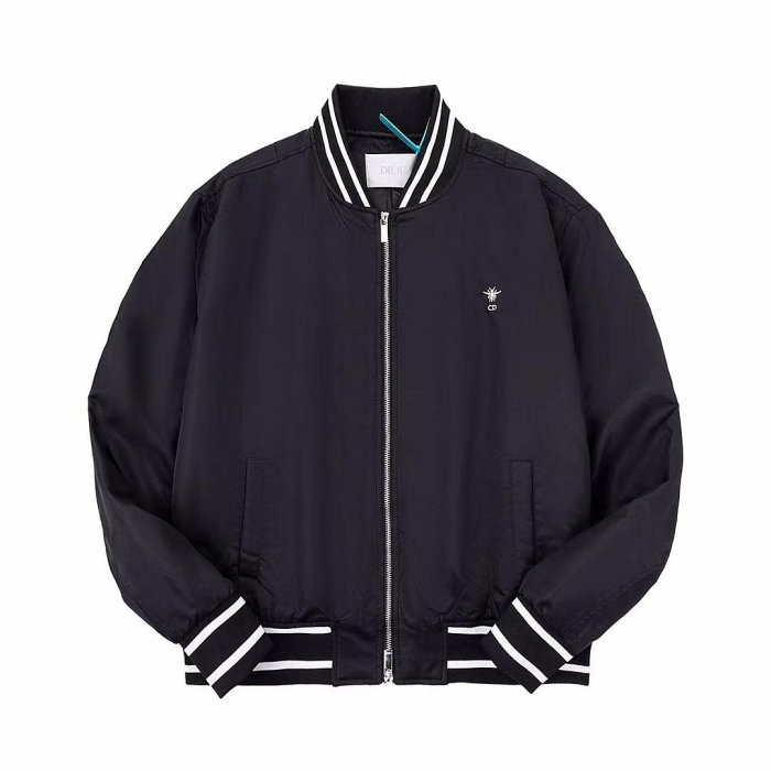 秋季男裝上新-Dior經典官網款 字母精工刺繡加棉飛行員夾克外套 男女同款-YB面料細節一致 里布字母提花 全套 區別市面通貨 歡迎-顏色 NO1107326