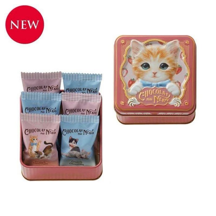 ＊日式雜貨館＊日本情人節 期間限定 Morozoff摩洛索夫聯名貓咪造型巧克力禮盒組 5入 6入17入 貓星人造型鐵盒 限量款