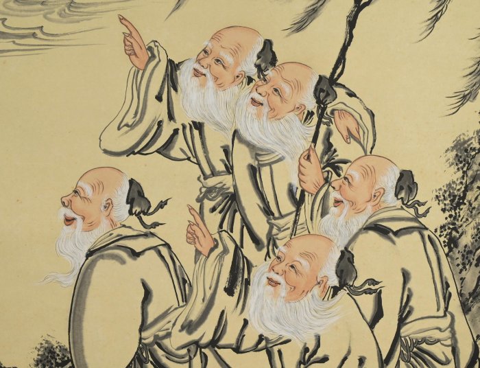 翁圖仮表装掛軸/仙嶺筆 翁圖仮表装掛軸/仙嶺筆