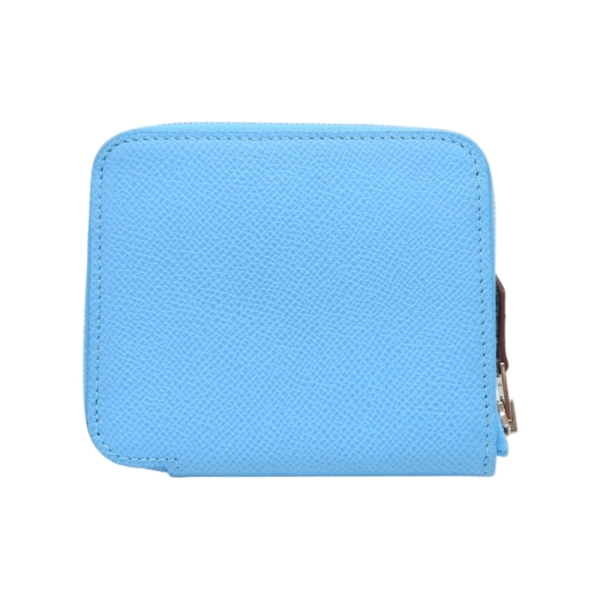 【再降價】糖果藍 Epsom牛皮 Azap Silk In Compact 短夾 U刻【HERMES 愛馬仕】 【二手名牌BRAND OFF】