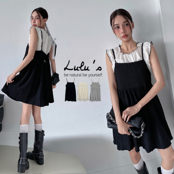 LULUS/立體菱格紋細肩短洋裝３色【A02250073】