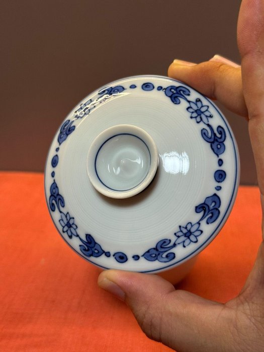 景德鎮陶峰款青花蓋杯三件組高溫燒製瓷質溫潤茶具套組未拆封收藏級陶瓷