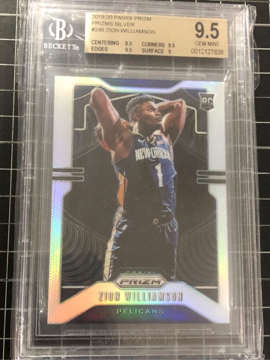 2019-20 Panini Prizm silver Zion Williamson rc #248 BGS9.5 鑑定