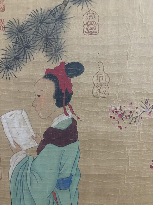 代號TZ340《董其昌仕女》三尺中堂手繪作品發：10畫心材質：宣紙裝裱