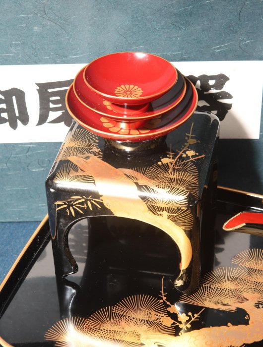 9/18結標日本未使用懷石漆器屠蘇器ADI0402 -漆碗漆盤漆盒茶箱重箱承盤