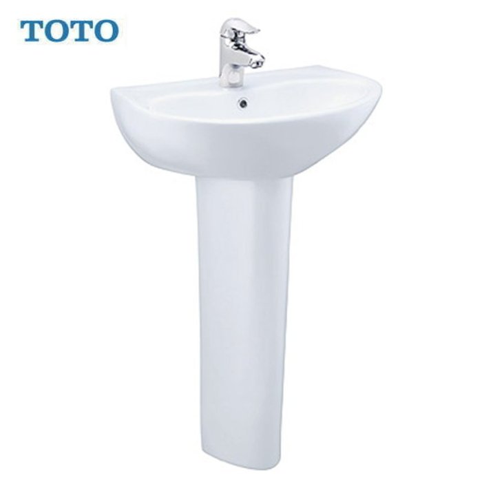 【 阿原水電倉庫 】 TOTO 衛浴 LW240CJU 面盆 長腳臉盆 洗臉盆 +原廠龍頭 TLS03301PD