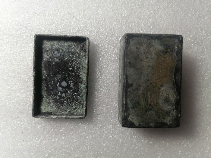 嚴選民國銅制長方型墨盒，尺寸獨特小巧玲瓏，收藏推薦古董銅墨盒長方型
