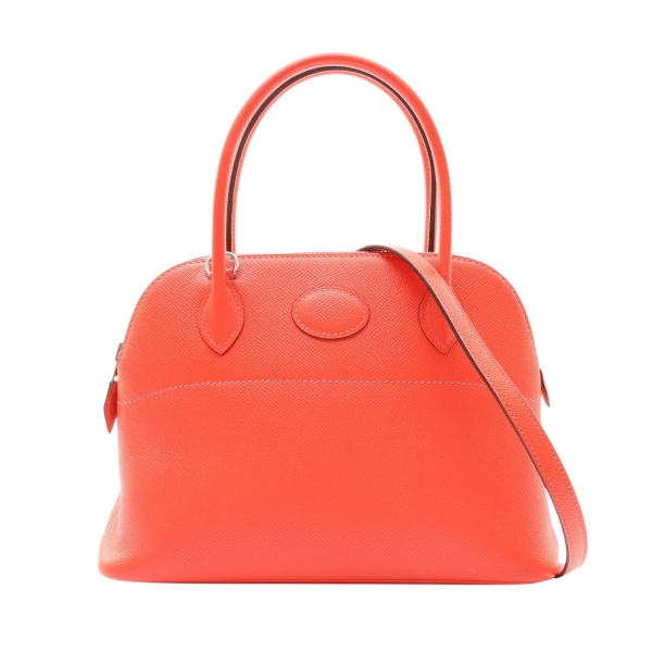 HERMES 愛馬仕 Bolide 27 兩用包 玫瑰粉 Epsom牛皮 T刻 銀釦 二手精品 【二手名牌BRAND OFF】