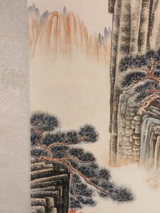 張大千近代精品山水卷軸，宣紙畫芯，私人收藏閒置字畫，近現代水墨藝術