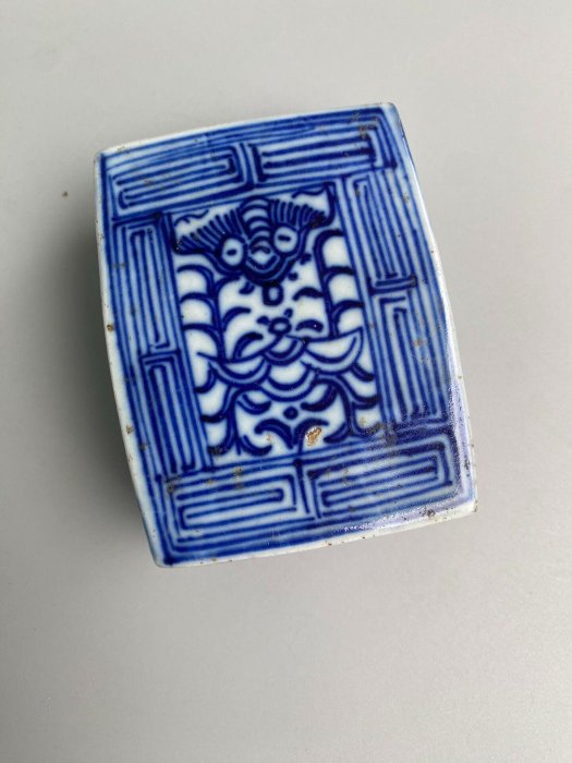 清代青花纏枝紋老印泥盒全品嚴選古董印泥珍藏清代青花繁花印泥盒裝收藏