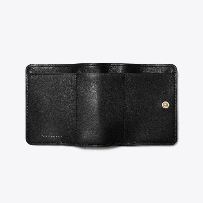 【TORY BURCH】專櫃經典款 Fleming 防刮超軟皮革三折釦式短夾 手拿包 零錢包