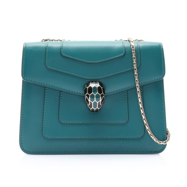 BVLGARI 寶格麗 Serpenti Forever 肩背包 綠色 牛皮 34560 【二手名牌BRAND OFF】