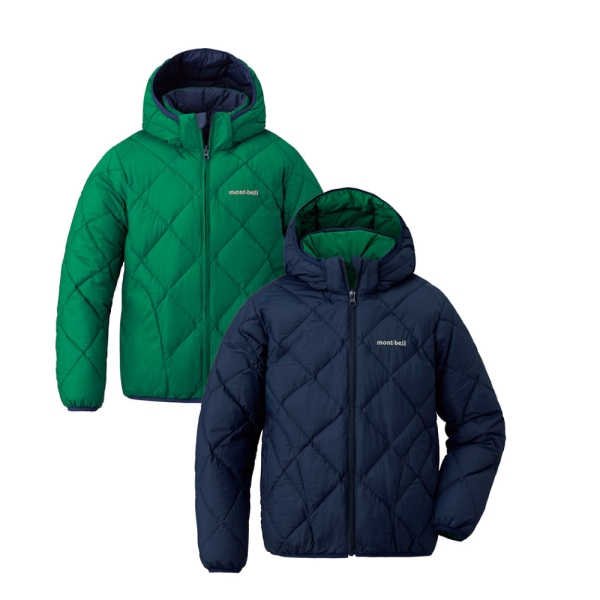 Mont-Bell 日本童REVERSIBLE PK 650FP雙面羽絨外套《深藍/綠 