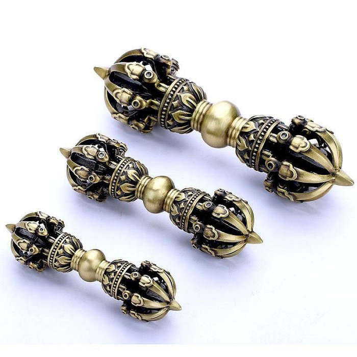 金剛鈴法器黃銅五股手工九股金剛鈴杵法器藏密手把件精品佛鈴~聚福地