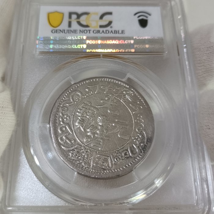 中国古銭 中国銀貨 新疆 喀什光緒元寶 伍錢 反S龍 希少 本物