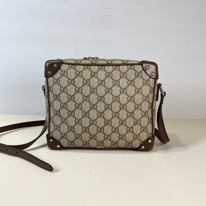 【翰貝格名牌館】二手真品 GUCCI 復古PVC 軟箱子包 行李箱包 6263636