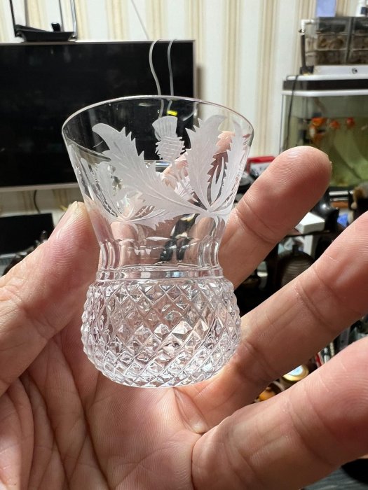 【二手】英國愛丁堡Edingburgh 水晶杯 品鑒杯 保谷硝子 江戶切子 手工雕刻 中古微瑕 威士忌杯 紅酒杯 禮盒送禮 收藏擺飾