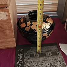 日本會津涂鐵仙花鑲螺鈿蒔繪漆碗若干盒，天然木加工品。簡歷有