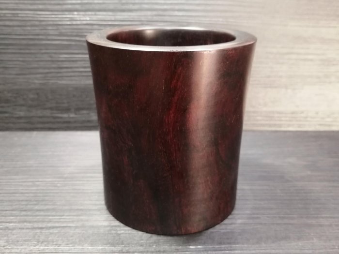 多藝多]印度小葉紫檀野生老料帶金星筆筒約高10圓9cm 收藏價7500