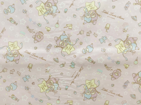 【震撼精品百貨】Little Twin Stars KiKi&LaLa 雙子星小天使~日本三麗鷗雙子星正版布料55X100CM-星星*56607