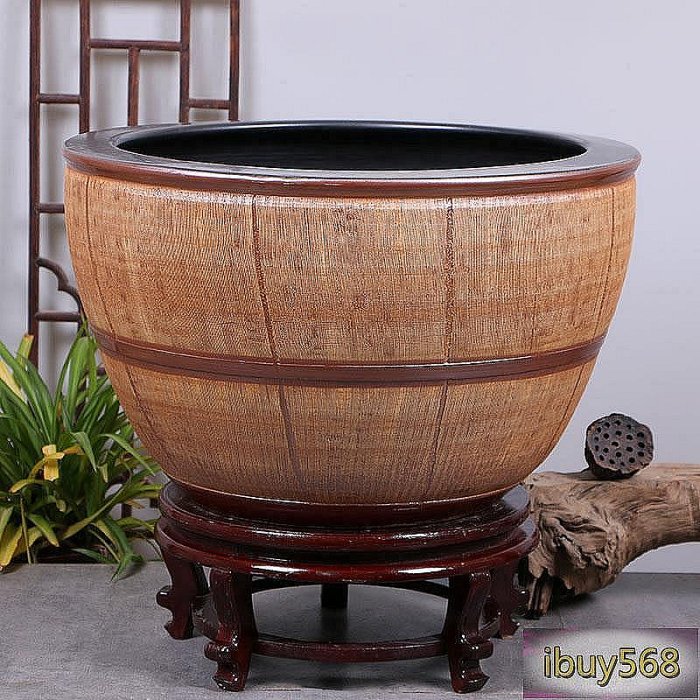 特大荷花缸 • 金魚缸 到府陶瓷魚缸蓮花釭金魚荷花釭水養釭大號陶瓷魚缸荷花缸庭院風水缸鎮宅