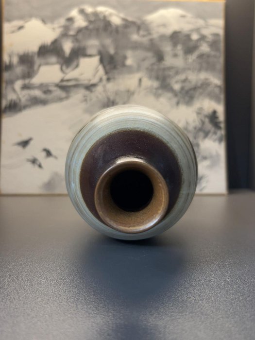 田中一晃】全新日本名窯一位窯品紅土朱泥花瓶花入花器高16cm 田中一晃
