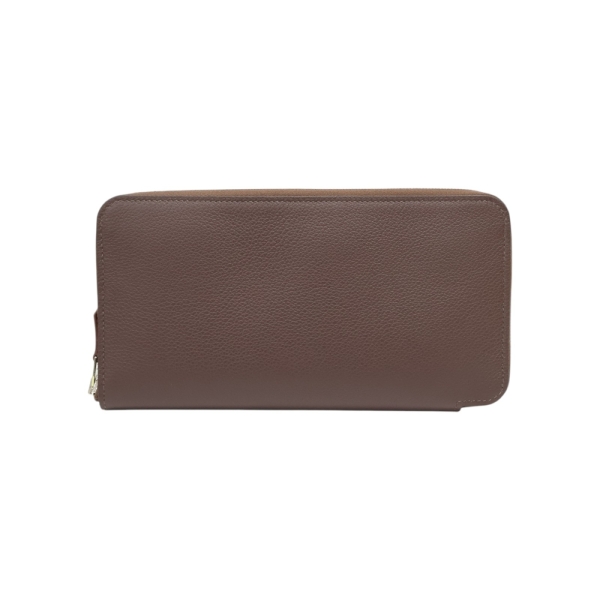 HERMES 愛馬仕 摩卡色 Evercolor牛皮 Silk In Classique 拉鍊長夾 K刻 【二手名牌BRAND OFF】