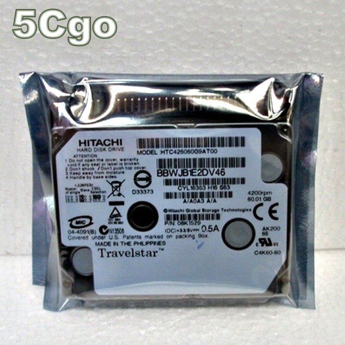 5Cgo【權宇】全新日立1.8吋40G筆電IBM硬碟IDE 2M X40/41另60G 80G 120G 160G 含稅
