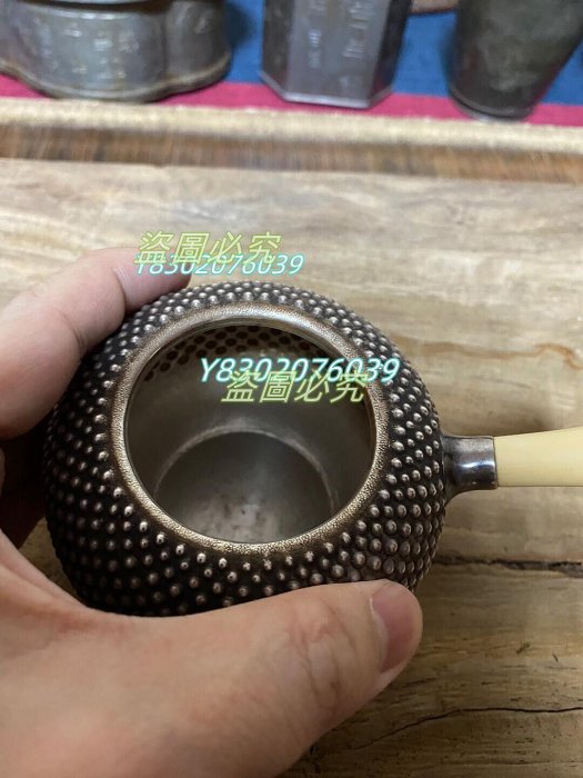 【夢工房】金龍堂 名人 松尾 忠久 造 純銀 腰鎚目 望月形 湯沸 銀瓶 共箱 354g 純度99.99％　S-255 福介商店｜松榮堂福呂形純銀壺0.25L