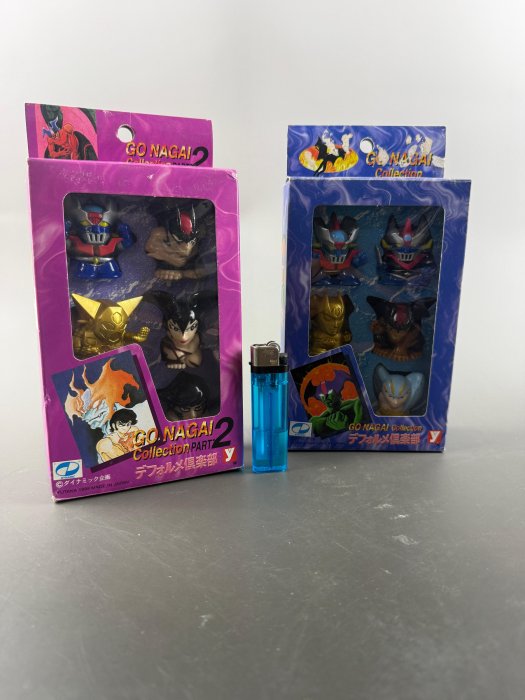 :大溪舊貨:一標共兩件-永井豪 Go Nagai Collect ion 2 軟膠指偶公仔 無敵鐵金剛-品相如圖.現況出售,