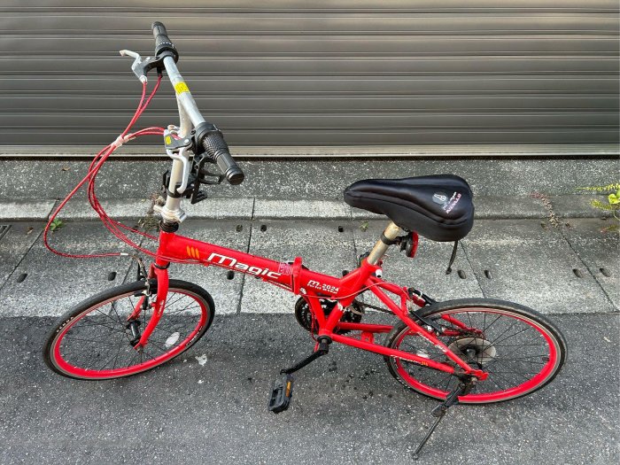 （已）二手腳踏車/自行車/單車 Magic M-2024紅色折疊腳踏車/小摺/24段變速小折，台北面交