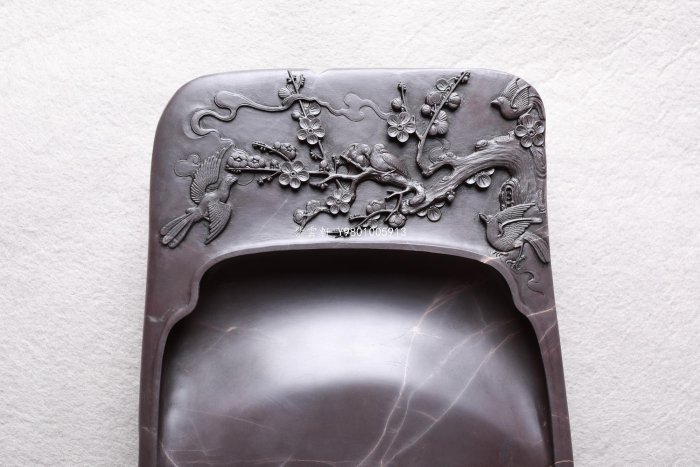 紫雲軒』 [喜上枝頭硯]10寸老坑端硯國家級大師黎鏗老師製作端溪水岩