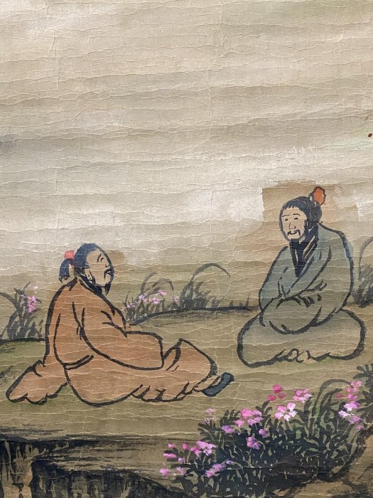 編號dg-335 仿古字畫畫家玄宰山水畫三尺中堂畫手繪畫質宣紙實物拍