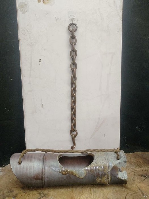 備前釣舟吊花器竹筒手工藝品木村陶峰創作新貨原裝備前竹筒、藤編提梁