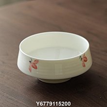 默隱齋手繪玉蘭羊脂玉瓷建水茶洗小號陶瓷水盂筆洗家用桌面茶渣缸廢水缸