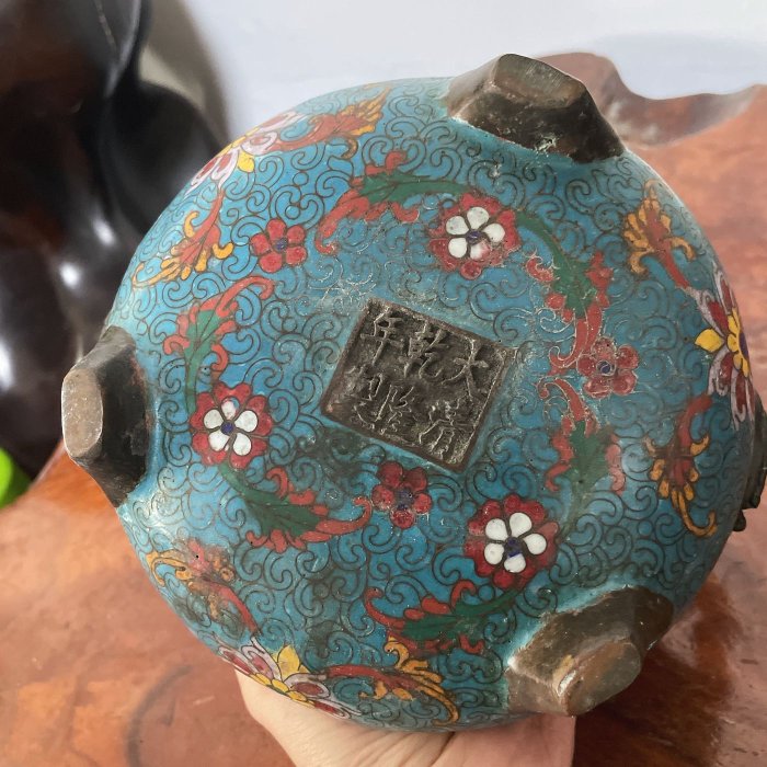 JS0004_大清乾隆年製清代景泰藍銅.胎.香爐| Yahoo拍賣