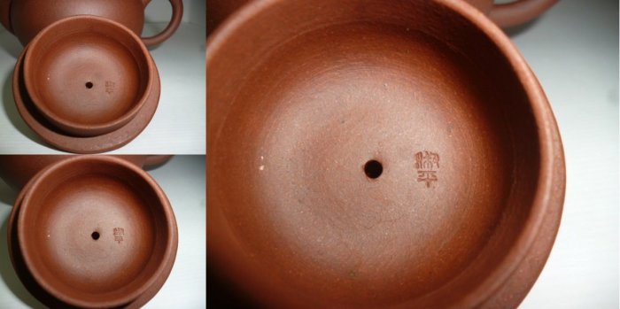70年代外銷四字「中國宜興」 「淑平」款特殊體紫砂鴿嘴水平標準壺14孔9