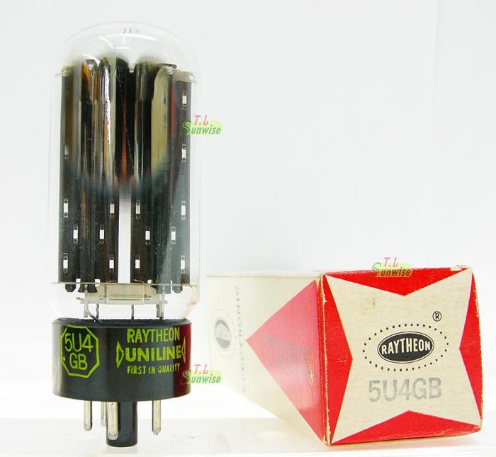 可取代5U4 G ︽NO:6056 美國 RAYTHEON 5U4GB (NIB) 真空管黑屏側邊雙O