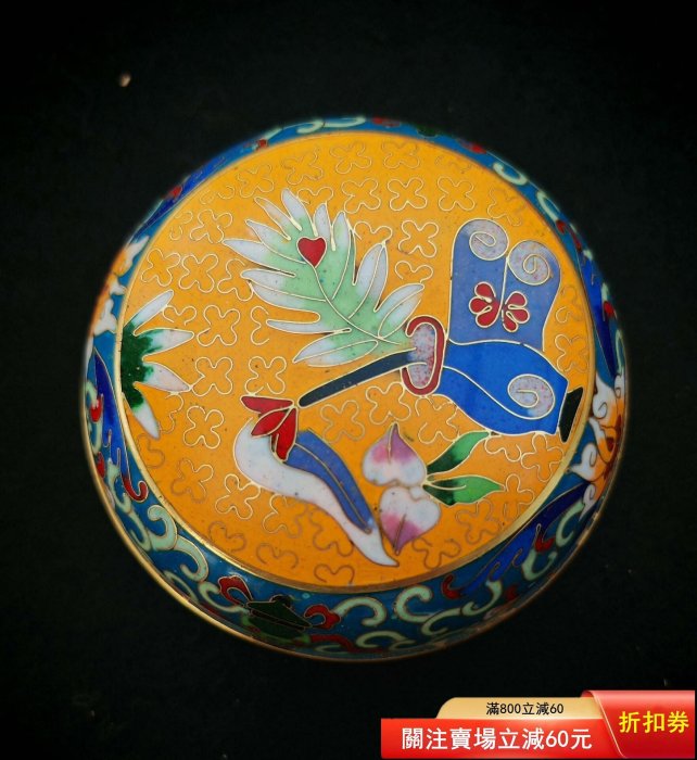 推薦古董文革景泰藍掐絲琺瑯首饰盒，適合贈送外賓收藏485景泰藍手工掐