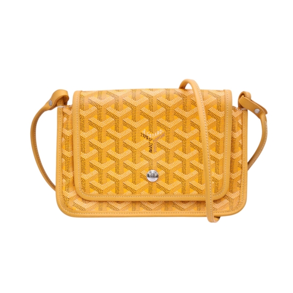 GOYARD 高雅德 黃色 Goyardine帆布 Plumet Pocket Wallet 肩背包 【二手名牌BRAND OFF】