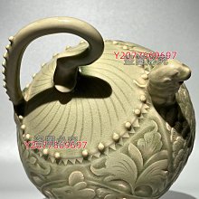 耀州窯純手工深刻花倒流壺器型優美宋代晚期以青瓷為主胎薄質堅釉