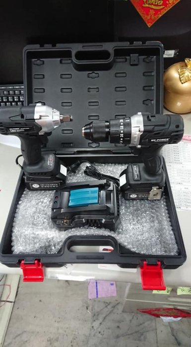MK-POWER 18V無刷充電式雙機組 四分板手機+MK-86三用震動電鑽 標配牧田共用電池