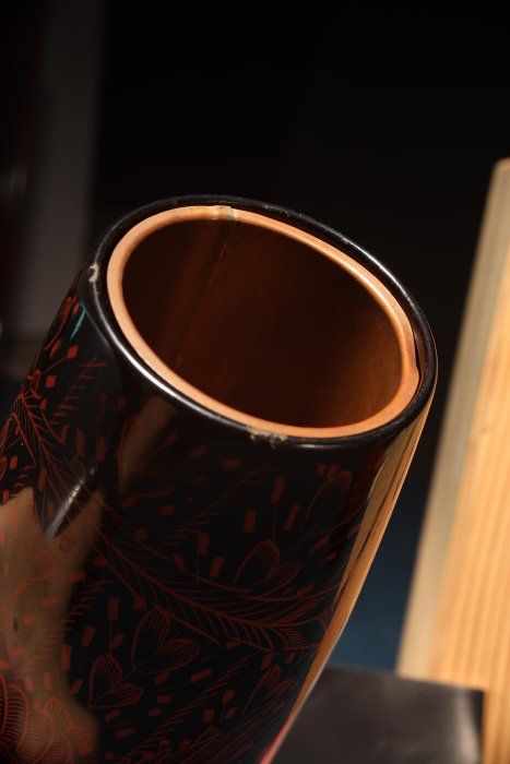 輪島塗 三段重箱 黒漆 蒔 秋草文樣 木箱付 美品 222 輪島塗 秋草画御硯