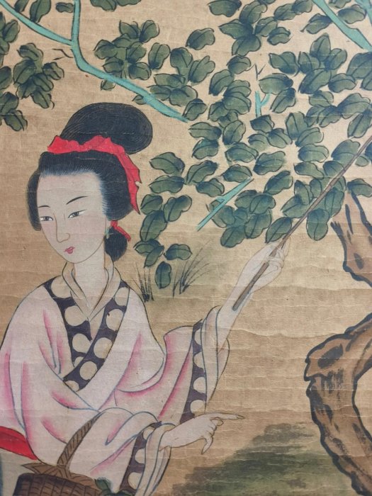 代號TZ454《董其昌仕女》三尺中堂手繪作品畫心材質：宣紙裝裱尺寸：長