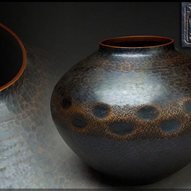 玉川堂　花瓶　銅製品 玉川堂 花瓶 銅製 大鎚目 箱付 花瓶 銅製 大鎚目 玉川堂