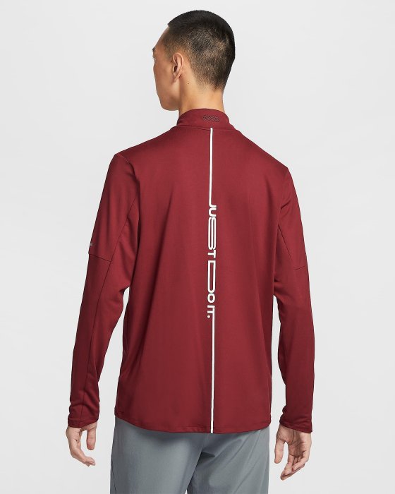 南🔥2025 1月NIKE 長袖上衣新年蛇年拉鍊開襟跑步吸濕排汗反光男款酒紅